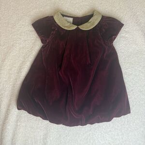 First Impressions Baby Girl Dress Velvet Burgundy/Rare Wine 3-6 Months NWT